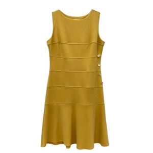 Enfocus Studio Womens Rattan Yellow Textured Fit & Flare Dress Sz 8 VTU212002RS